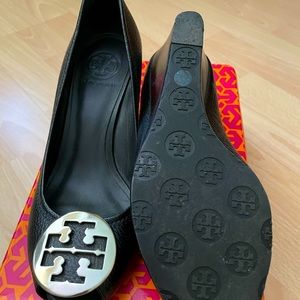 Tory Burch Sally tumbled leather wedges
